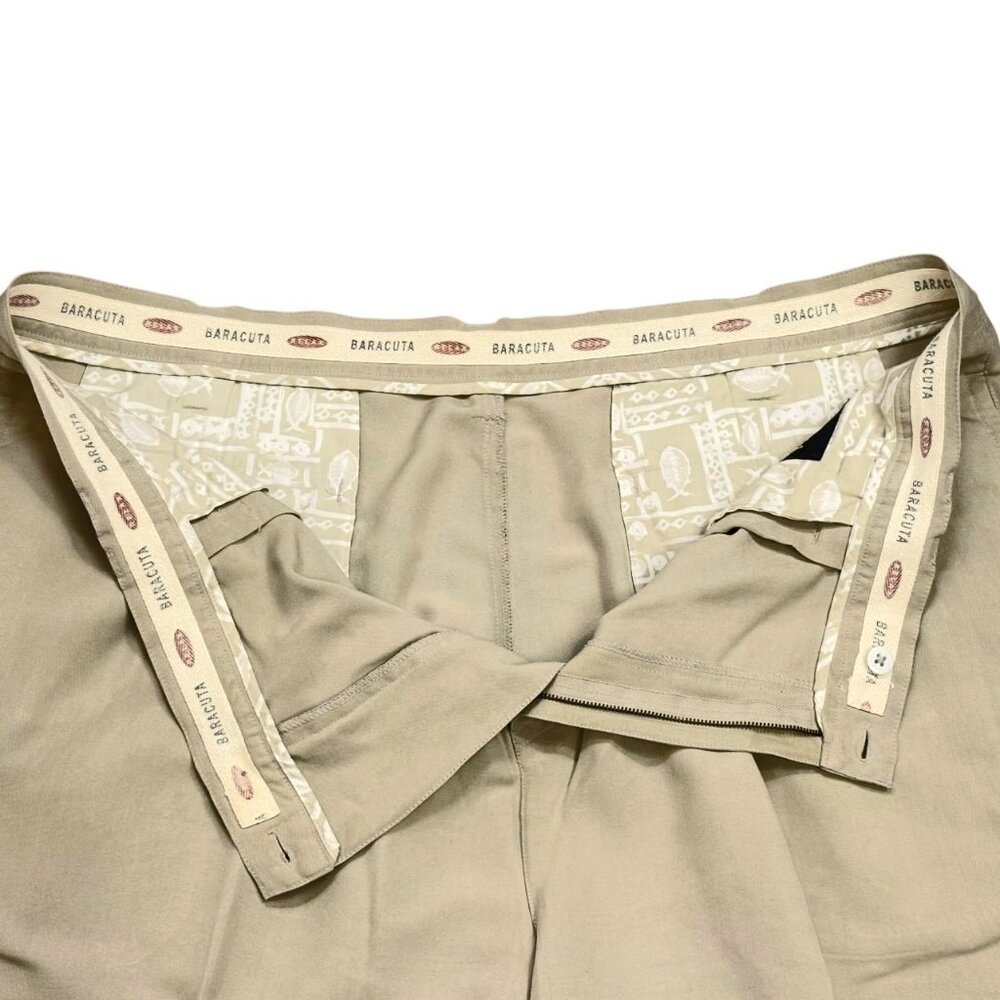 Baracuta Beige Pure Silk Pleated Dress‎ Pants - Picture 5 of 8
